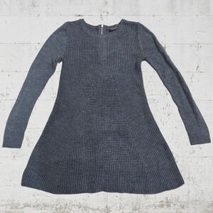 Romeo and Juliet Couture Gray Knit Crewneck Mini Flared Sweater Dress Size Small